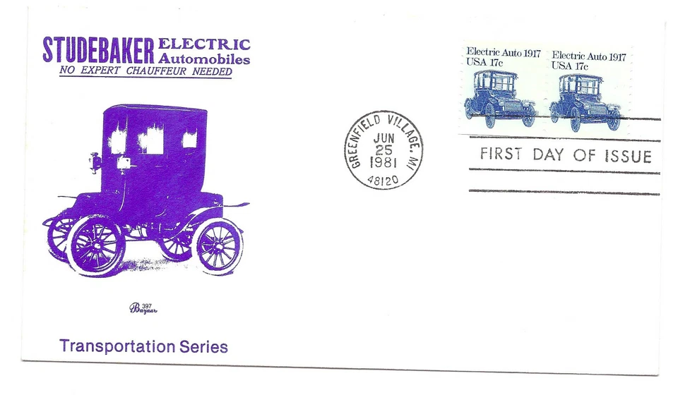 1906  17c Electric Auto 1917 Bazaar FDC  - Image 1 of 1