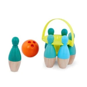 – Kids Bowling Set – 6 Pin Bowling Set & Ball – Wooden Pins Wooden Bowling Set - Picture 1 of 7