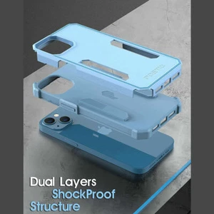 iPhone 13 Mini Case Anti-Slip Full-Body Rugged Protective Phone Cover Sky Blue - Photo 1 sur 6