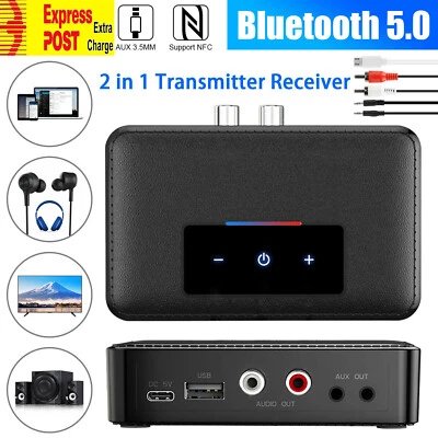 Bluetooth5.0 Transmitter Receiver Wireless 3.5mm AUX NFC to 2 RCA Audio Adapter - Image 1 of 4