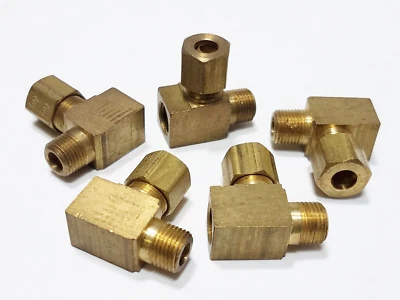 5 WH 76x4 ADAPTER TEE 1/4" Tube OD x 1/8" MNPT + FNPT Male to Female Pipe on Run - Image 1 of 4