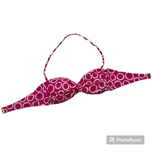 Victoria’s Secret Pink Circles Pattern Halter Bikini Top ONLY Swim Suit XS - Picture 1 of 5