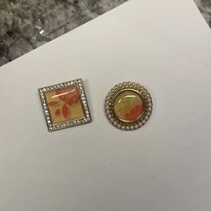 Lot Of 2 Both Signed Costume Jewelry Brooch Pins Gold Tone Avon SP Dual Pendants - Picture 1 of 12