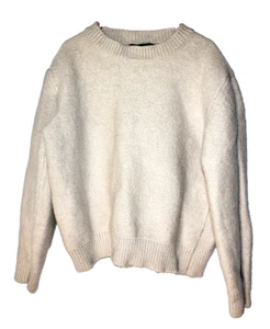 A. P. C. Rue Madame Kids Crew Neck Cream Thick Wool Sweater Long Sleeve Medium - Picture 1 of 7