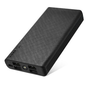 20000mAh 4 USB Backup External Battery Power Bank Pack Charger for Cell Phone