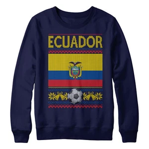 Ecuador Flag Ugly Christmas Sweatshirt Football World Xmas Gifts For Kids Ecu... - Picture 1 of 13