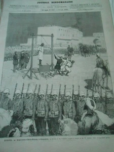 Radierung 1882 - Ägypten Hinrichtung von Attia Hassan in Alexandria - Bild 1 von 1