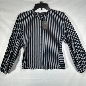 Club Monaco Striped Dolman Top Women's XS Blue Crewneck Straight Fit Cotton $129 - Picture 1 of 11