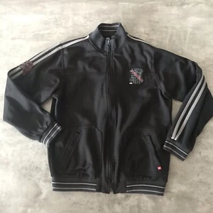 Vintage Y2K Quiksilver Track Jacket Boys Large Black Zip Athletic Surfer Skater - Picture 1 of 10