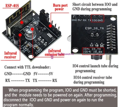 1X ESP8285 Infrared Transceiver Wireless WIFI Transceiver Module Remote Control - Photo 1/4