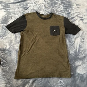 Vintage Nike Pocket Mens T Shirt Army Green Medium Tee Black Tag - Imagen 1 de 3