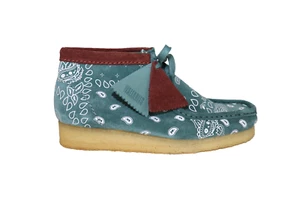 New Clarks Originals Wallabee Suede Boots Green Paisley Womens Uk 6 Eur 39.5 - Picture 1 of 15