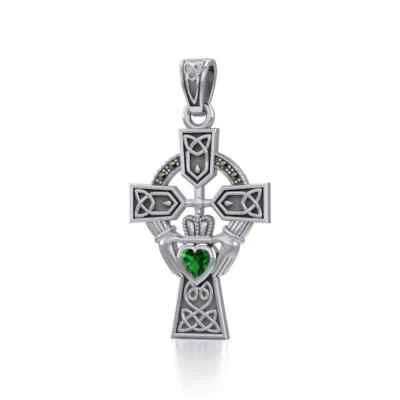 Cruz Claddagh 925 Plata de Ley Marcaita Colgante Fe Joyería Religiosa Foto 1 de 2