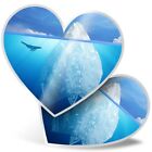 2 x Heart Stickers 15 cm - Plastic Bag Iceberg Pollution #3571