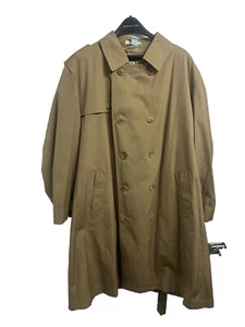 Vintage Misty Harbor Trench Coat Tan With Removable Fur Liner Sz 48 Reg - Picture 1 of 21