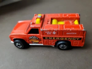 Hot Wheels Red Rescue Unit Emergency Blackwall 1974 BW Malasia Diecast Car - Imagen 1 de 8