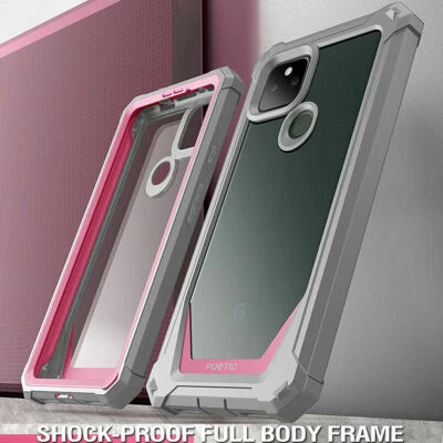 For Google Pixel 5A 5G Case Full Body Cover Built-In Screen Protector Pink - Image 1 of 4