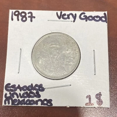 1987 Estados Unidos Mexicanos 1 Peso Jose M Morelos Moeda Muito Bom Estado - Imagem 1 de 4