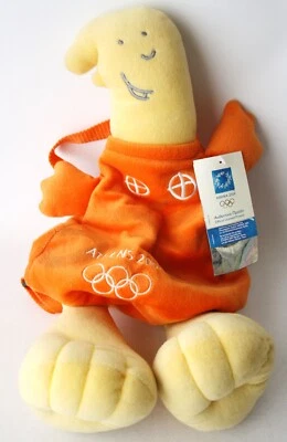 RARE OFFICIAL ATHENS 2004 OLYMPIC GAMES PLUSH DOLL MASCOT BACKPACK BAG NEW NOS ! - Image 1 of 4