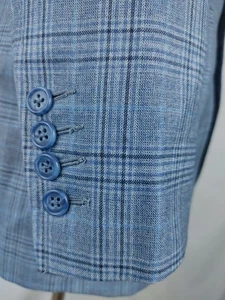Abrigo Deportivo Elevee Personalizado Blazer Para Hombre 36R Azul Cuadros Gris Lana Verano - Imagen 1 de 18