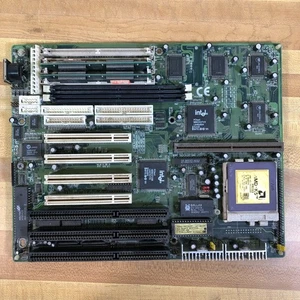Vintage Socket 7 AT Motherboard AMD-K5-PR133ABR 133MHz CPU w/RAM ISA/PCI Slots - Picture 1 of 19
