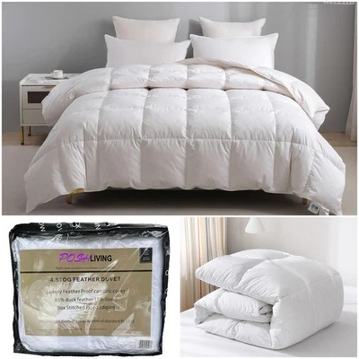 DUCK FEATHER AND DOWN DUVET QUILT WINTER 4.5 10.5 13.5 Tog SINGLE DOUBLE KING - Image 1 of 4