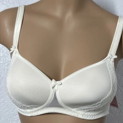 Sujetador Rosa Faia Encaje Rosa 30A Champagne Suave Blanco Encaje Lazos Sutil Detalle Sujetador Foto 1 de 4