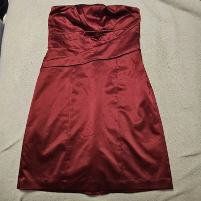Vestido vaina de cóctel formal sin tirantes rojo talla 10 The Limited para mujer Foto 1 de 4