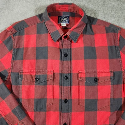 J.Crew Shirt Men's Medium 100% Cotton L/S Button Work  Red/Gray Buffalo Check  - Image 1 of 4