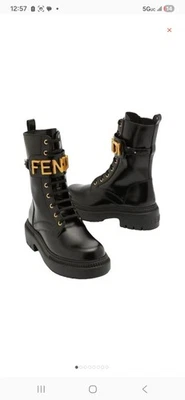 Fendi Rockoko Chelsea Womens Combat Boots - Black - 9.5 US - Image 1 of 4