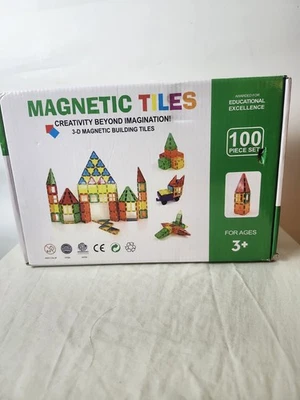 Magnetic Building Tiles 99 Piece Set 3-D Magnet Blocks for Kids 3+ Colors - Image 1 of 4
