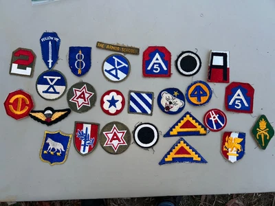 Lot of 27 Original WW2 Era Cut Edge Patches-#1 - Image 1 of 4
