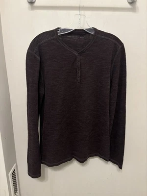 John Varvatos EE. UU. Brezo Oscuro Ciruela Presión Pullover Henley Camisa Manga Larga Pequeña Foto 1 de 4