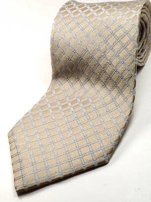 Галстук шелковый ручной работы TASSO ELBA 61 дюйм длинный светло-металлический коричневый нейтральный бежевый НОВЫЙ - Изображение 1 из 3