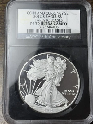 2012-S Proof $1 NGC PR-70 DCAM 1oz American Silver Eagle Early Releases - Image 1 of 3