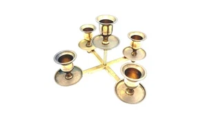 Vintage Centerpiece 5-Arm Brass Candle Holder - Picture 1 of 6