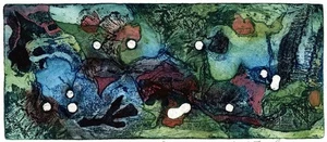 MARGARET E. Z. LEVINSON Signed Aquatint Etching ABSTRACT STUDY - 20TH CENTURY - Picture 1 of 4