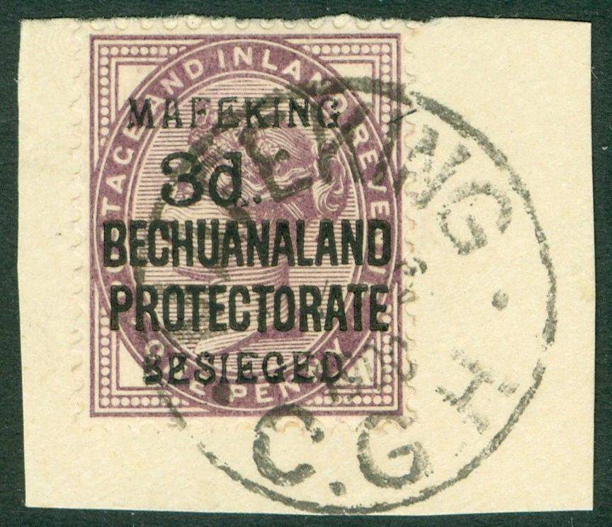 SG 12 Mafeking 1900. 3d sobre 1d lila. Muy fino usado en pieza pequeña CAT 120€ Foto 1 de 1