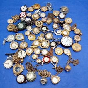 Restposten Damen Vintage mechanische Anhänger/Anhänger/Ring Uhren ERSATZTEILE/REPARATUREN x 67 - Bild 1 von 17