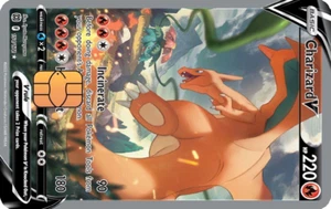 Charizard V 154/172 Credit Debit sticker Card HOLOGRAPHIC - Picture 1 of 2