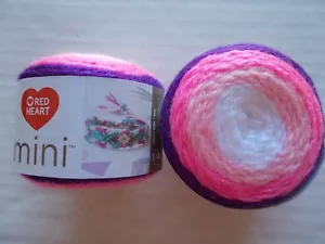 Red Heart Mini yarn, Princess, lot of 2 (72 yds/1.6 oz ea) - Picture 1 of 2