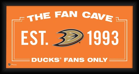 Anaheim Ducks Framed 10" x 20" Fan Cave Collage Cover