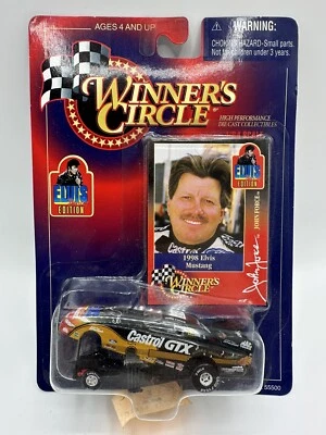 1998 John Force Elvis Ford Mustang Castrol GTX Winners Circle 1/64 Funny Car NIP - Image 1 of 3