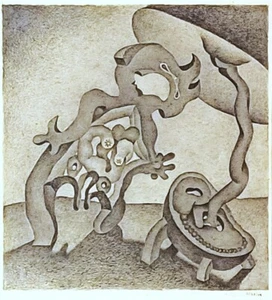 RARE 1949 LE CORBUSIER LISTED SWISS MODERN ORIG LITHOGRAPH ANIMAL in LANDSCAPE - Picture 1 of 8