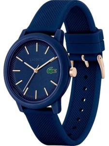 NEW Lacoste Watch Men's Quartz Blue Dial Rose Gold Accents Rubber Band 2011234 - Picture 1 of 1