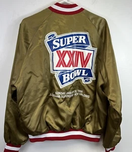 Chaqueta De Colección San Francisco 49ers Oro Super Bowl XXIV 1989 Satén Ajuste Ligero L - Imagen 1 de 18
