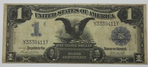 Series 1899 Black Eagle Lrg Size $1 Silver Cert Note VERY FINE Fr#233 Prob Free - Picture 1 of 4