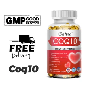 Co Enzyme Q10 500mg Vegan Capsules Co Enzyme Q10 Supplement 30/60/120 Caps - Picture 1 of 12