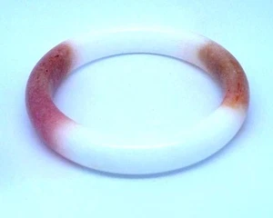 Natural Hand Carved Jade Bangle/60mm inside diam/inv #426 - Picture 1 of 3