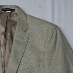 Tommy Hilfiger 38R Beige Khaki Hopsack Mens Blazer Jacket Sport Coat - Picture 1 of 12